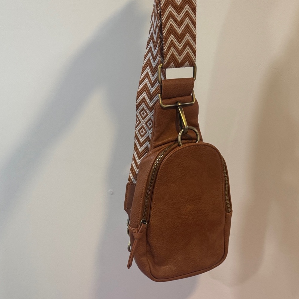 Anthropologie Urban Originals Liberty Sling Bag Tan Crossbody